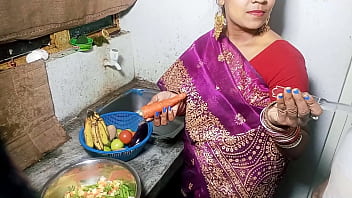 Indian couple's steamy kitchen romance with Bengali babe